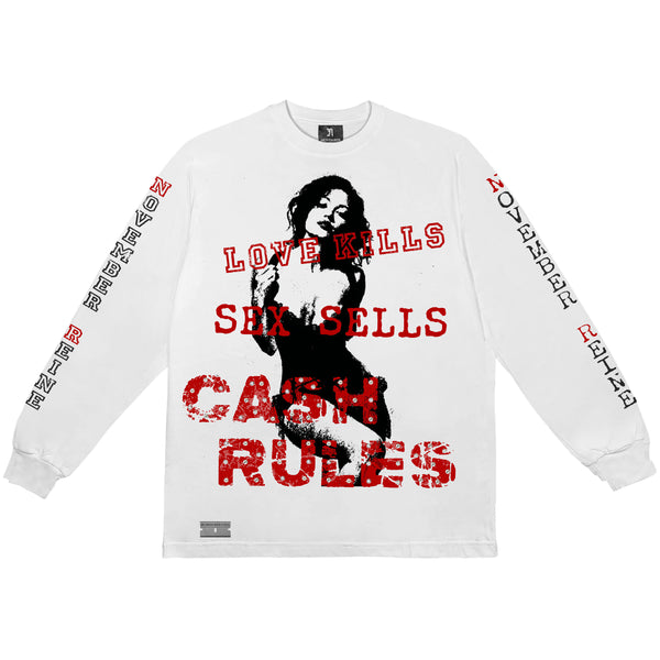 LOVE SEX CASH LONG SLEEVE TEE