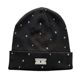 RAZOR BLADE BEANIE WITH RHINESTONES